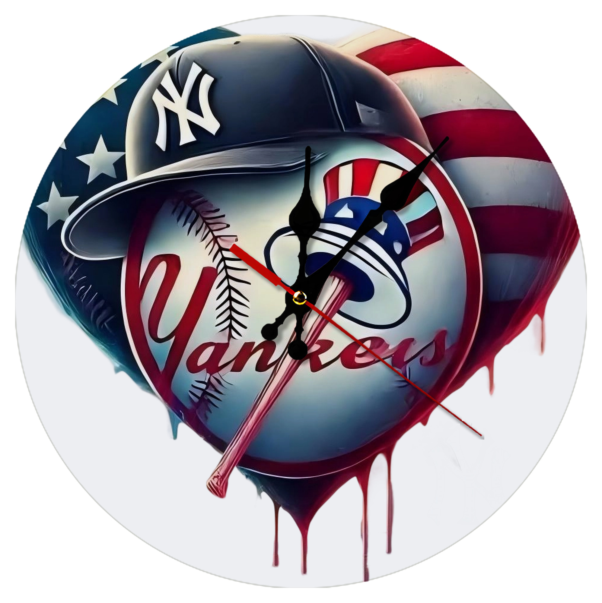 New York Yankees Heart Silent Round Wall Clock – Modern & Stylish DIY Design, Durable Wood Construction, Easy To Install – Perfect For Office, Bedroom, Living Room, And More